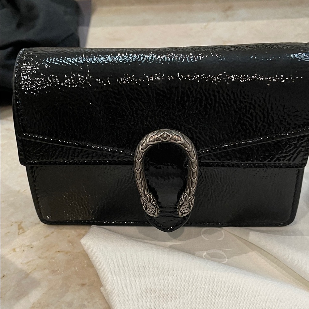 Gucci Black Clutch with Silver Accent